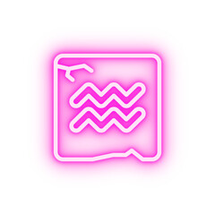 Zodiac Aquarius neon icon