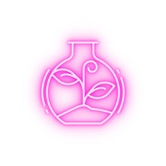 Plant test tube neon icon