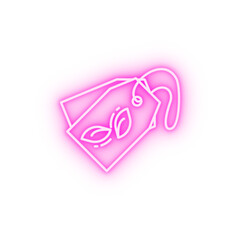 Tag leafs neon icon