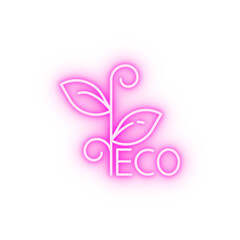 Plant eco neon icon
