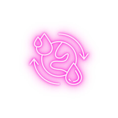 Fototapeta premium Earth arrows drops neon icon