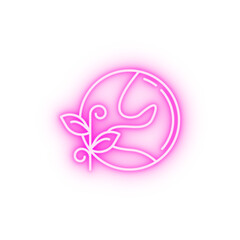Plant earth neon icon