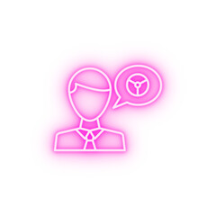 Teacher driver car neon icon