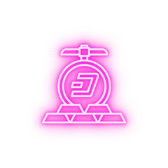 dash  mining neon icon