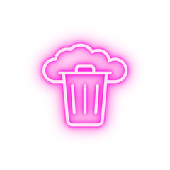 Cloud trash neon icon