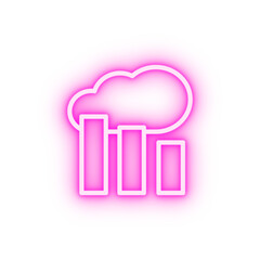 Cloud chart neon icon