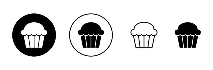 Cup cake icon vector. Cup cake sign and symbol