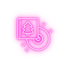Cd music tree neon icon