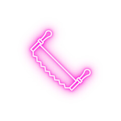 Carpentry crosscut line vector neon icon