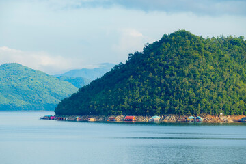 View of nature on the top of Dam in Thailand.