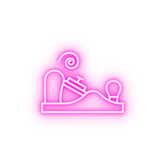 Carpentry planning line vector neon icon