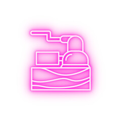 Carpentry sander line vector neon icon
