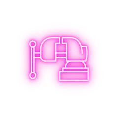 Carpentry vice line vector neon icon