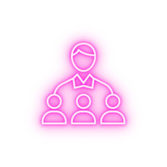 group leader leadership neon icon