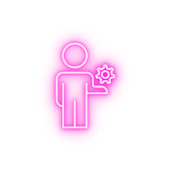 mechanism of work line neon icon