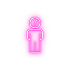 time management line neon icon