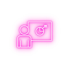 chart presentation line neon icon