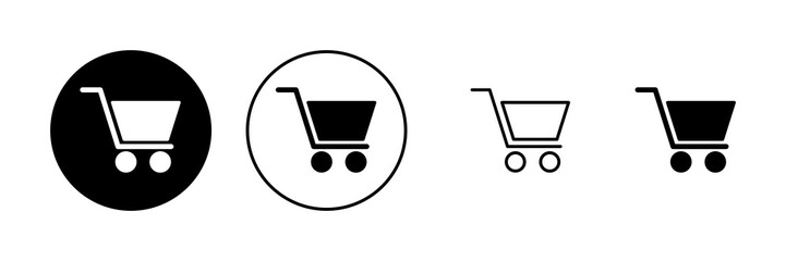 Shopping icon vector. Shopping cart sign and symbol. Trolley icon