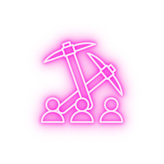 mining block chain neon icon