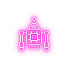 automation block chain neon icon