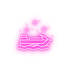 Ship yacht neon icon
