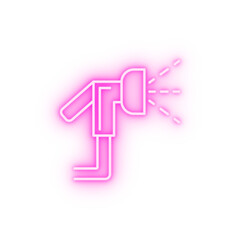 Faucet with shower neon icon