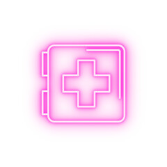 Obraz premium First aid kit neon icon