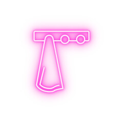 Towel hanger neon icon