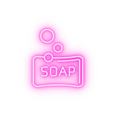 Soap bubble neon icon