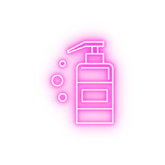 Soap bottle neon icon