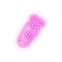 Electric shaver technology neon icon
