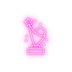 Award cup winner neon icon
