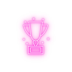 Award cup winner neon icon