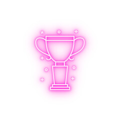 Award champion cup neon icon