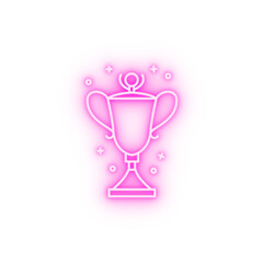 Award champion cup neon icon
