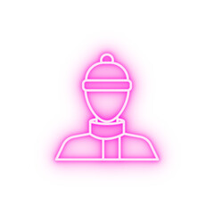 man in autumn neon icon