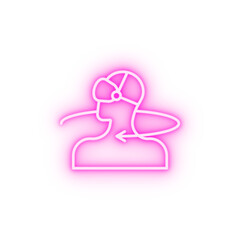 Augmented reality vr man rotation neon icon