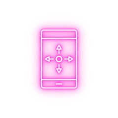 Mobile augmented reality control neon icon