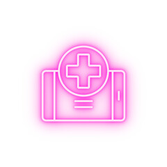 Medicine augmented reality neon icon