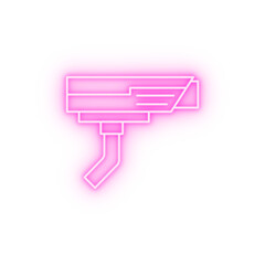 Camera security bank neon icon