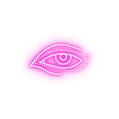 Eye wrinkle blepharoplasty neon icon