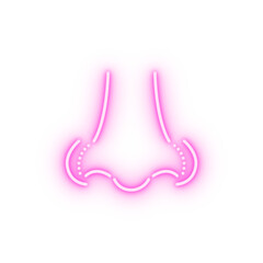 Rhinoplasty nose curve neon icon