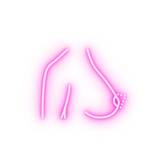 Breast lift woman body neon icon