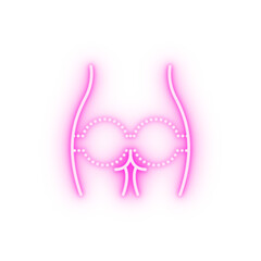 Buttock lift woman body neon icon