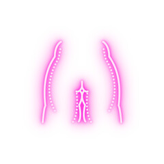 Buttock lift woman body neon icon