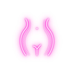 Abdominoplasty woman neon icon