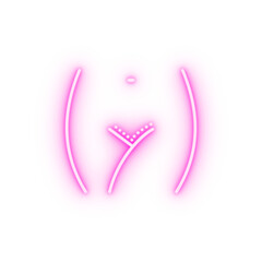 Abdominoplasty woman neon icon