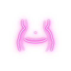 Abdominoplasty woman neon icon