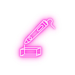 3D printing pen neon icon