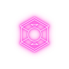 3D printing sphere neon icon